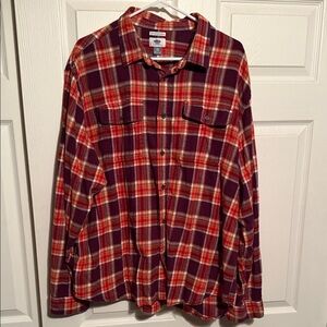 Old Navy Burgundy and Orange Plaid Shirt